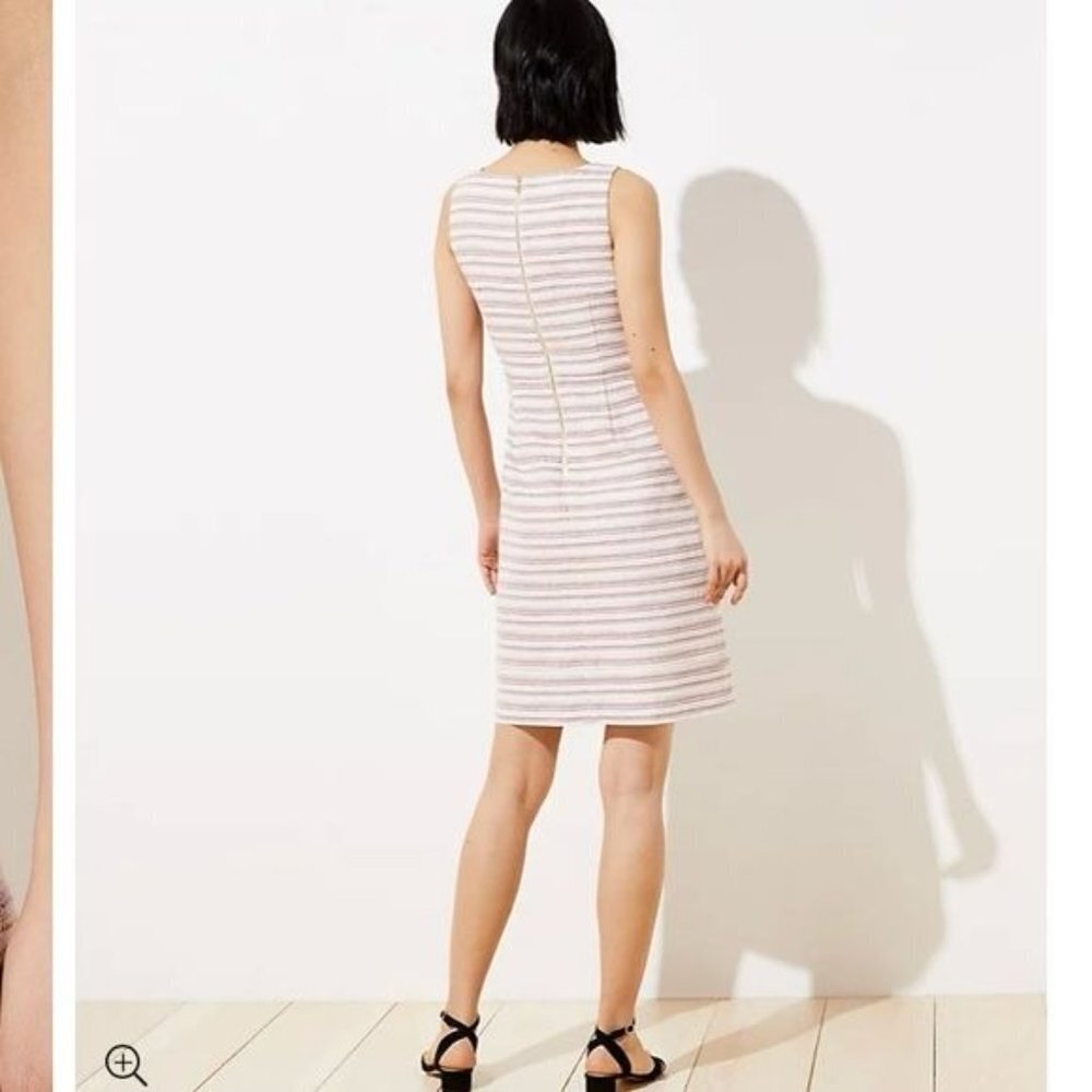 Loft Textured Stripe Pocket Sheath Dress - Picture 3 of 14